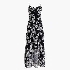 J.Crew Black White Maxi Dress in daisy floral